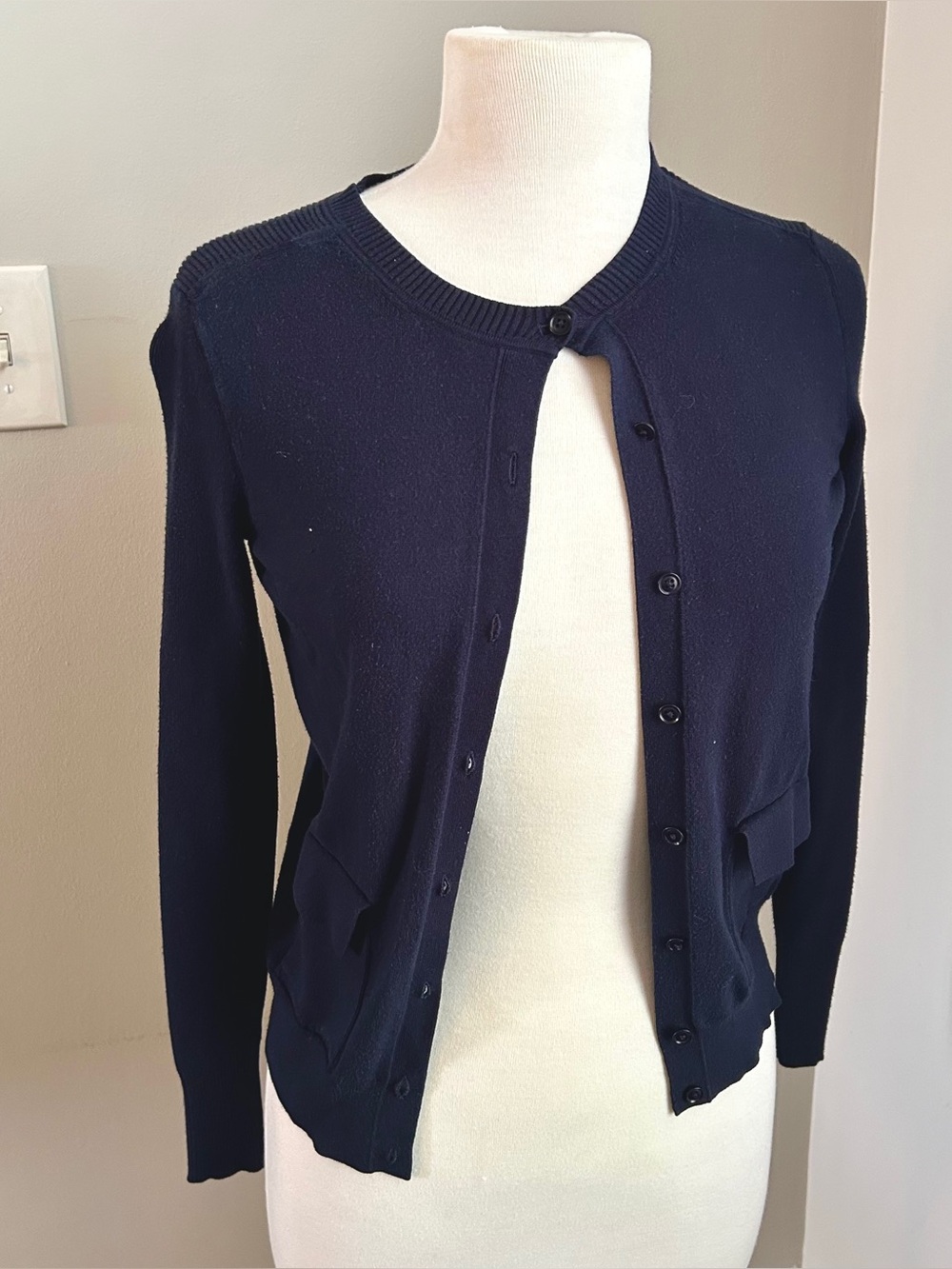 Banana Republic Navy Pocket Crew Cardigan in XS